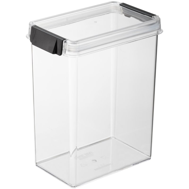 Plast Team boîte de rangement Oslo, transparent/noir, 0,85 litre, rectangulaire